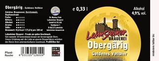 Obergärig Etikett 330 ml Andreas Breiden